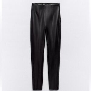 Zara Black Leggings Sleek Faux Leather